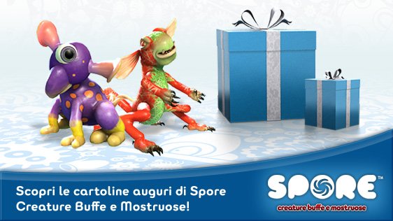 Speciali cartoline di auguri targate Spore Creature Buffe e Mostruose
