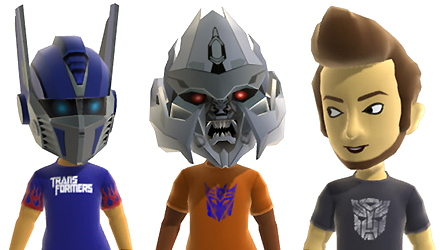 Maschere e vestiti dei Transformers per gli avatar di Xbox 360