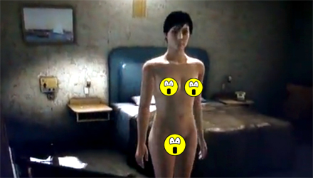 Un bug di Heavy Rain mette a nudo la bella protagonista Madison Page