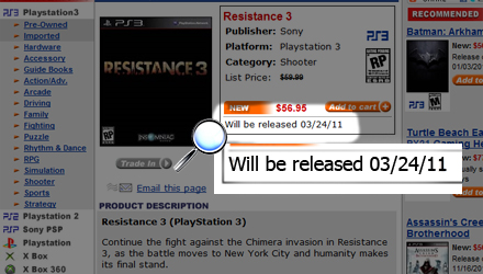 Resistance 3 uscirà a marzo 2011?
