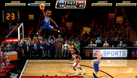 NBA Jam: Clinton, Obama, Palin, Gore e altri politici tra gli atleti in campo