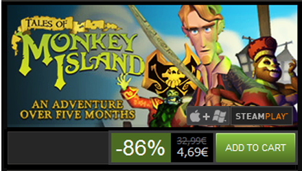 Tutti i cinque episodi di Tales of Monkey Island a meno di 5 euro su Steam!