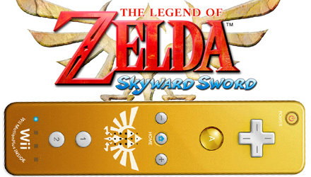 The Legend of Zelda: Skyward Sword in bundle con un wiimote dorato