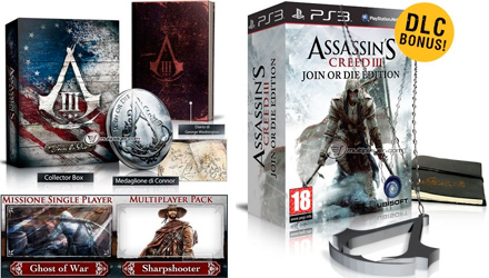 Assassin's Creed 3: svelate Collector's Edition e Join or Die Edition