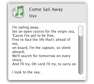 La widget Sing that iTune!