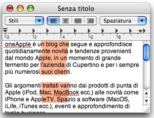 Trucco: selezionare porzioni di testo rettangolari