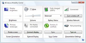 Windows Mobility Center: il proprio portatile in un colpo d'occhio