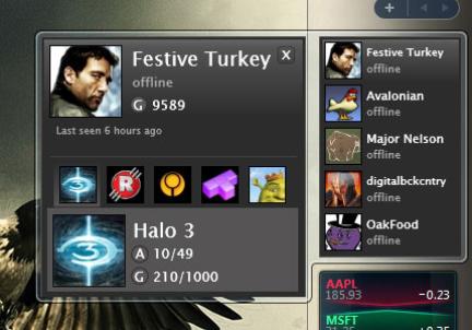 Il gadget di Xbox Live per Windows Vista