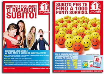 Uno Mobile: consiglia ad amici e punti spesa