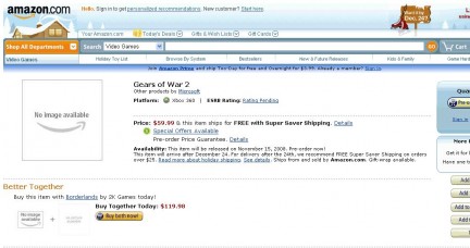 Gears of War 2 in preordine su Amazon!?
