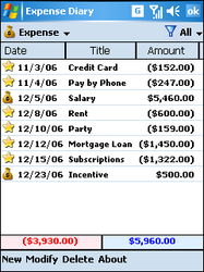Expense Diary per Windows Mobile