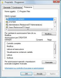 Abilitare il controllo completo sulla cartella Programmi