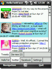 HelloTwitFace, un client Twitter per Windows Mobile