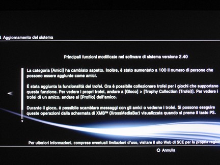 Sony: firmware 2.41 in arrivo a metà settimana
