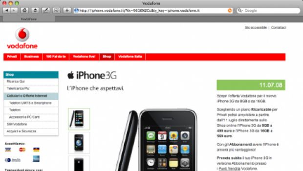 iPhone 3G: oggi le tariffe ufficiali di Vodafone?