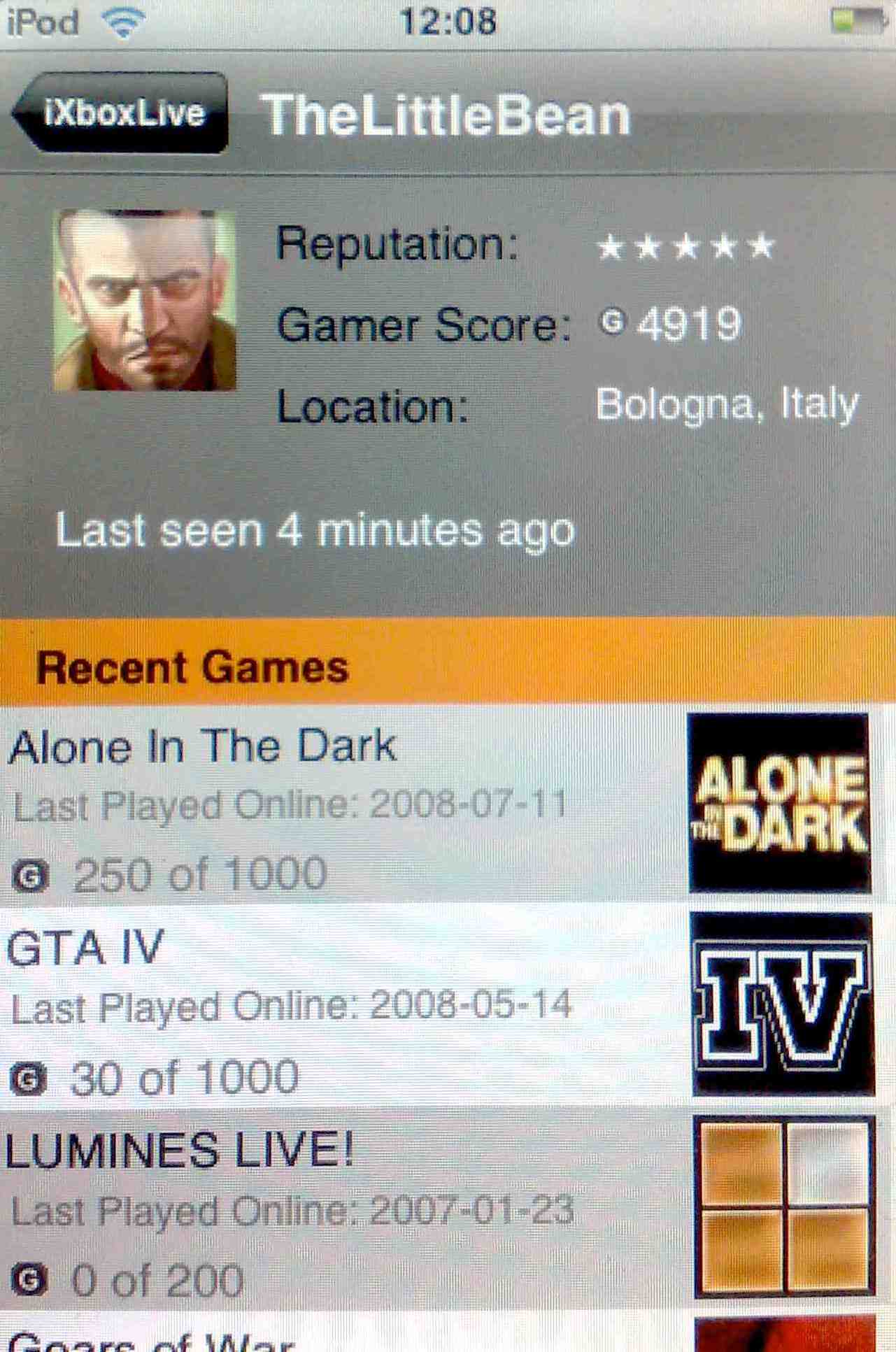 iXboxLive: controllare le gamertag via iPhone e iPod Touch