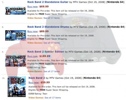 Rock Band 2 in uscita su Nintendo 64?