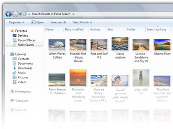 Cercare immagini su Flickr in Windows 7