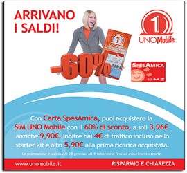 Uno Mobile mette in saldo le sue SIM
