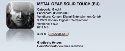 Metal Gear Solid Touch disponibile su App Store: primo filmato di gioco