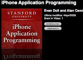 Disponibile il Corso di Programmazione per iPhone di Stanford
