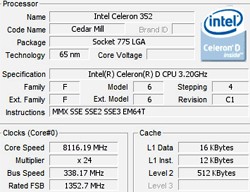 Overclock estremo: Intel Celeron 352 a 8,1 GHz
