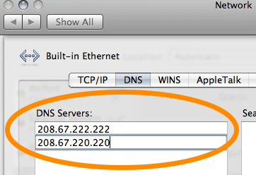 Utilizzare OpenDNS con Leopard