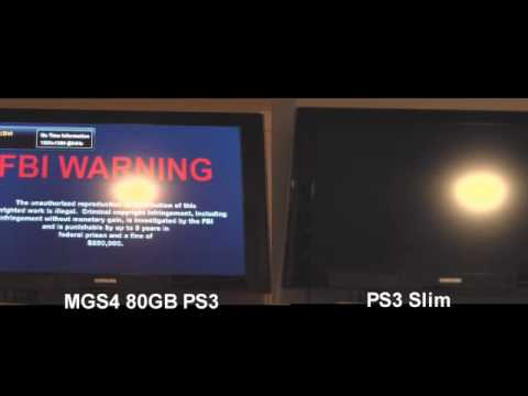 MGS4 80GB PS3 / PS3 Slim Blu Ray Film Startup Comparison