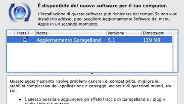 Disponibile l'aggiornamento a GarageBand 5.1