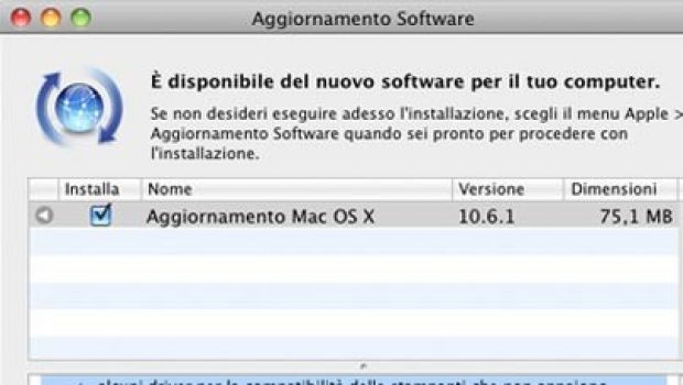 Rilasciato Mac OS X 10.6.1