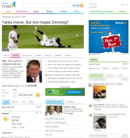 Microsoft rinnova la grafica di MSN e integra Facebook e Twitter