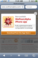 Il sito di Wolfram Alpha perde il supporto per iPhone