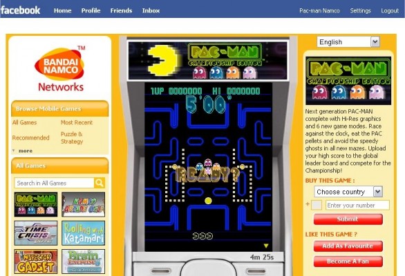 Namco Bandai porta i suoi giochi mobile su Facebook