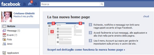 Facebook cambia look, online la nuova homepage