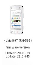 Nokia N97, aggiornamento per il firmware v21.0.045