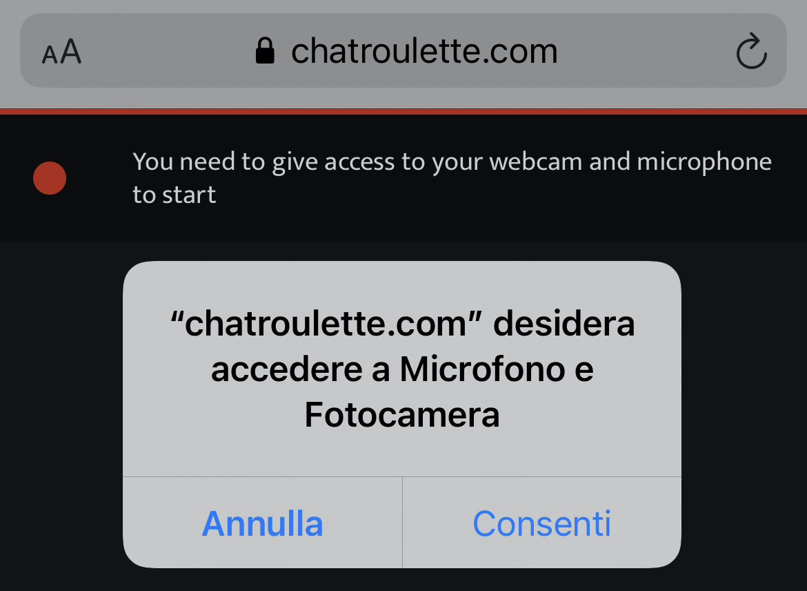 Usare ChatRoulette Apple