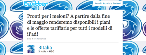 iPad 3G: le tariffe di 3 Italia svelate a maggio