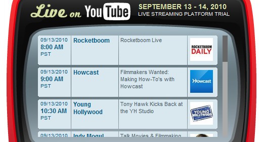 YouTube live streaming: inizia la diretta