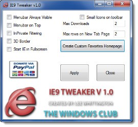 Personalizzare Internet Explorer 9 con IE9 Tweaker