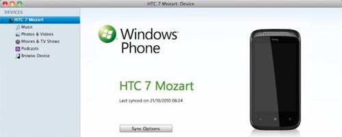 Sincronizzare musica, foto e video tra Windows Phone 7 e Mac