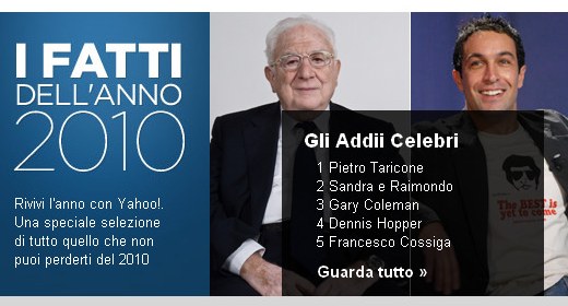 Il 2010 dietro la lente di Yahoo