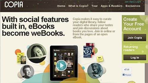 Copia, social reading experience
