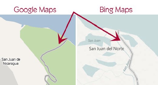 Nicaragua e Costa Rica, scontro su Google Maps