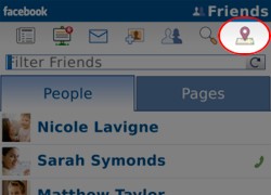 Facebook Luoghi disponibile per BlackBerry