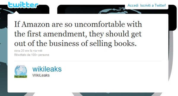 Wikileaks vs Amazon Wikileaks vs Amazon