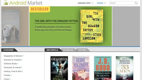 Su Android Marketplace una sezione per gli eBook
