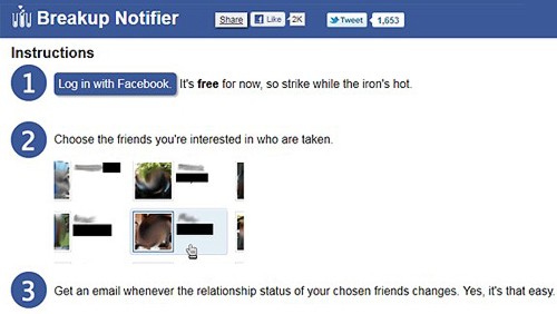 Facebook notifica chi torna single