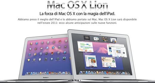 Mac OS X 10.7 Lion, la prima Developer Preview