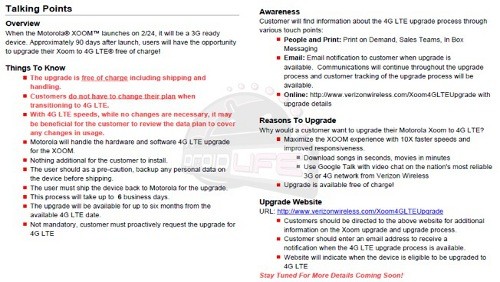 Motorola Xoom, aggiornamento a 4G LTE gratis e in pochi giorni
