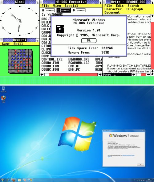 Microsoft Windows: dalla versione 1.0 a Seven in un video